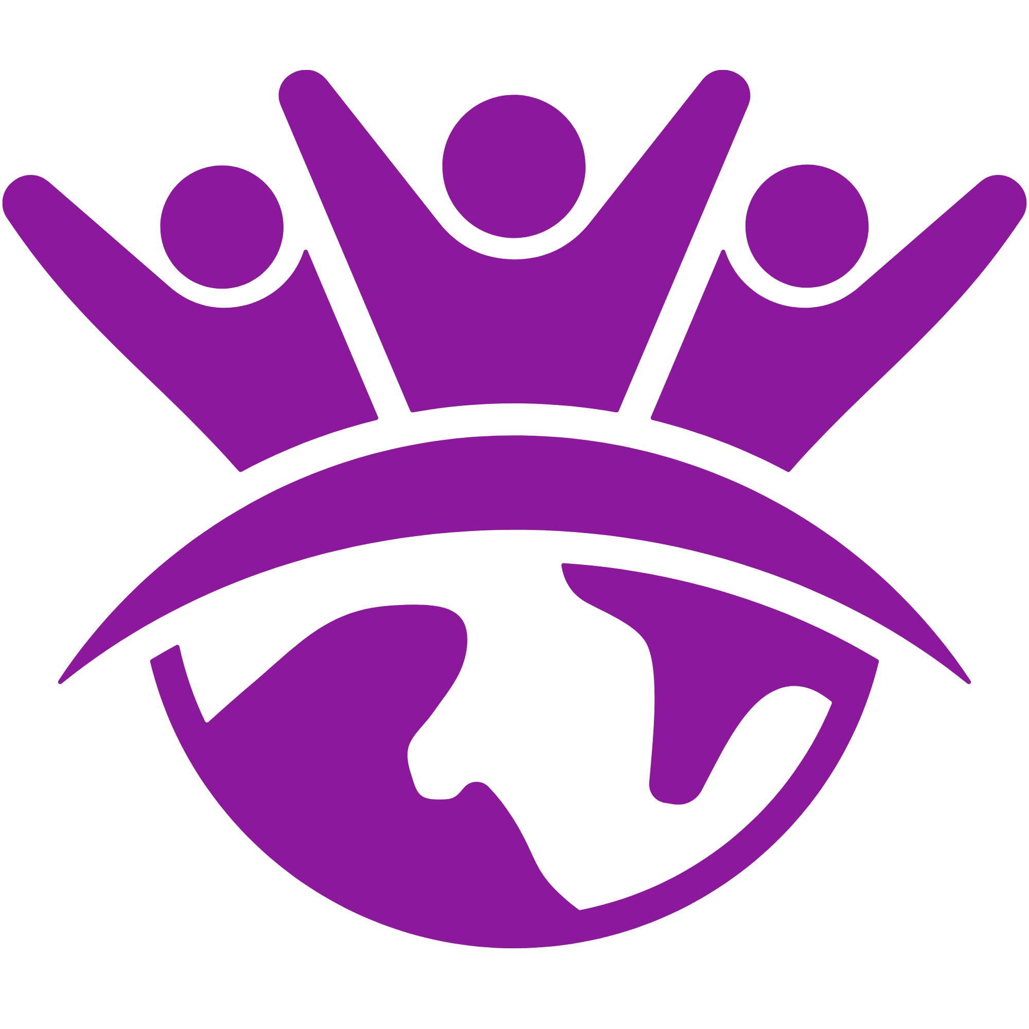 Icon of three individuals above the globe