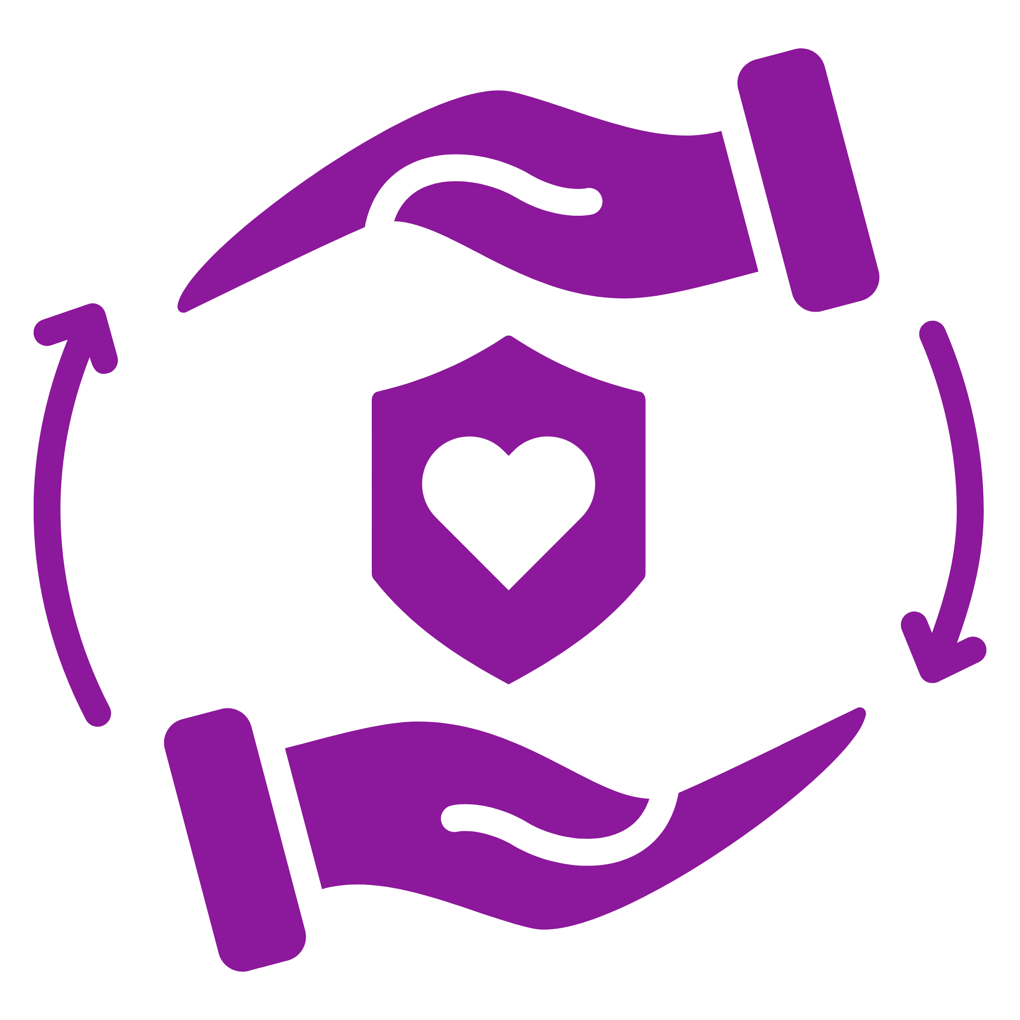 Early Intervention icon with wrapped hand and a heart in the middle. 