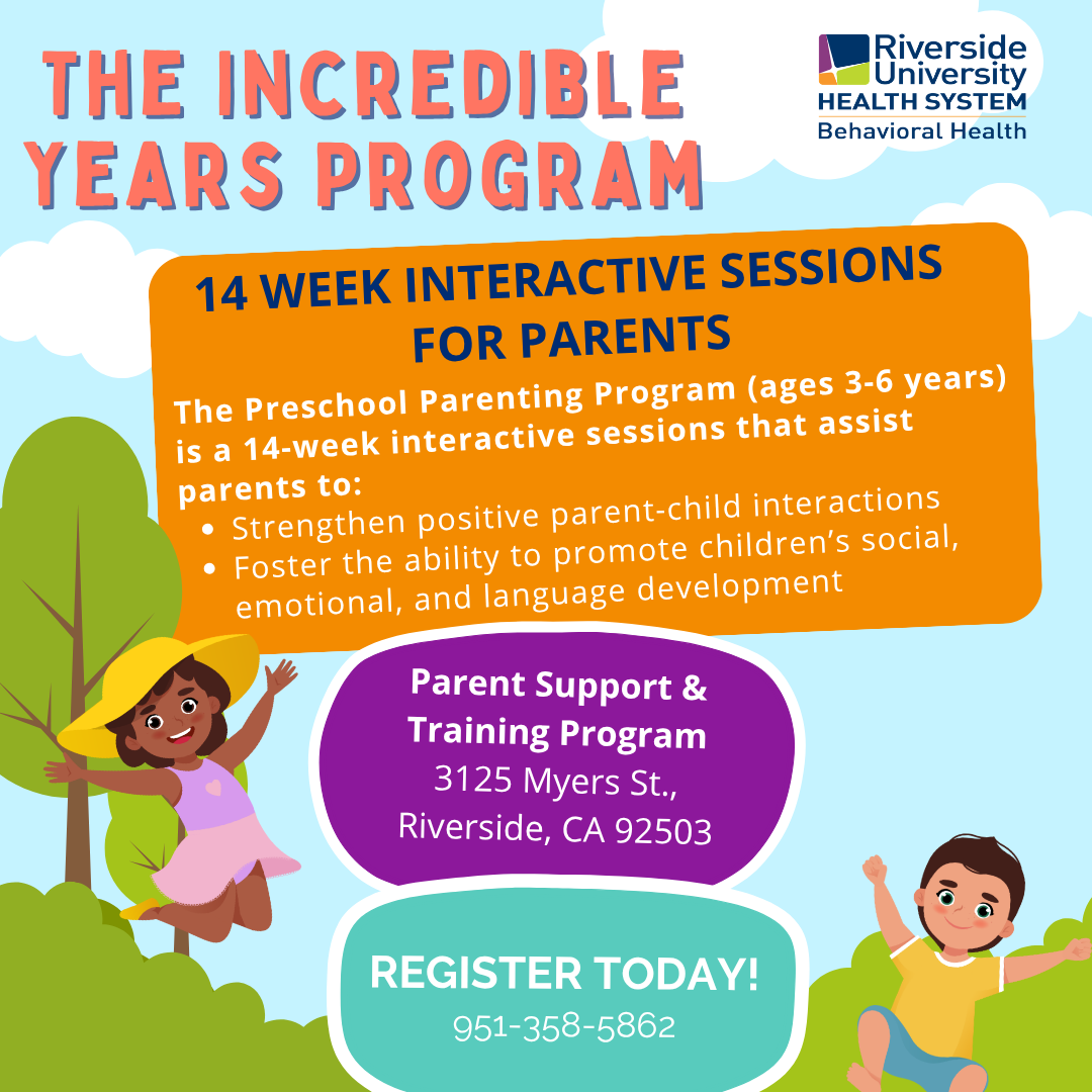 Incredible Years Program flyer with program information.